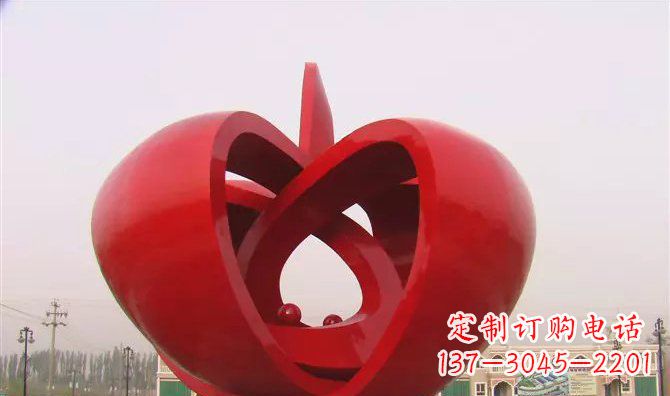 周口公园抽象水果不锈钢雕塑