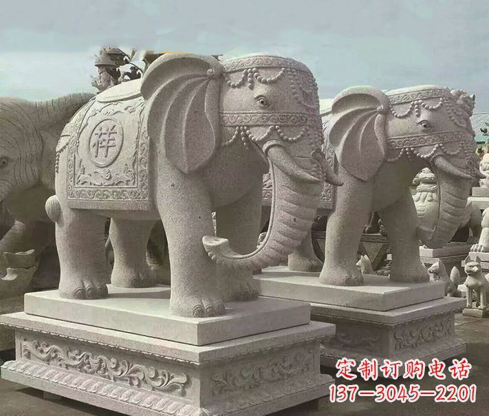 周口精美大象大理石雕塑