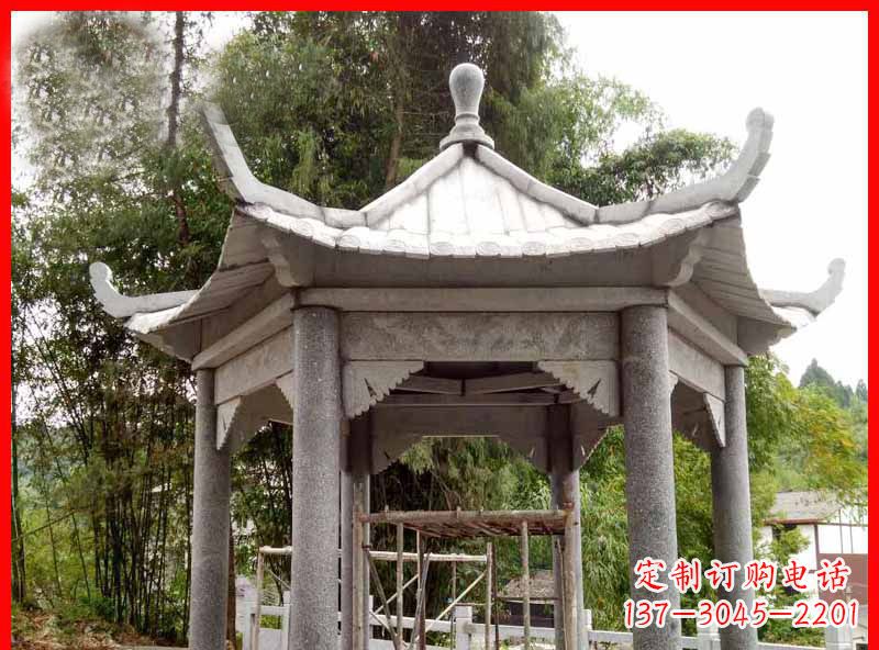 周口复古公园石凉亭雕塑