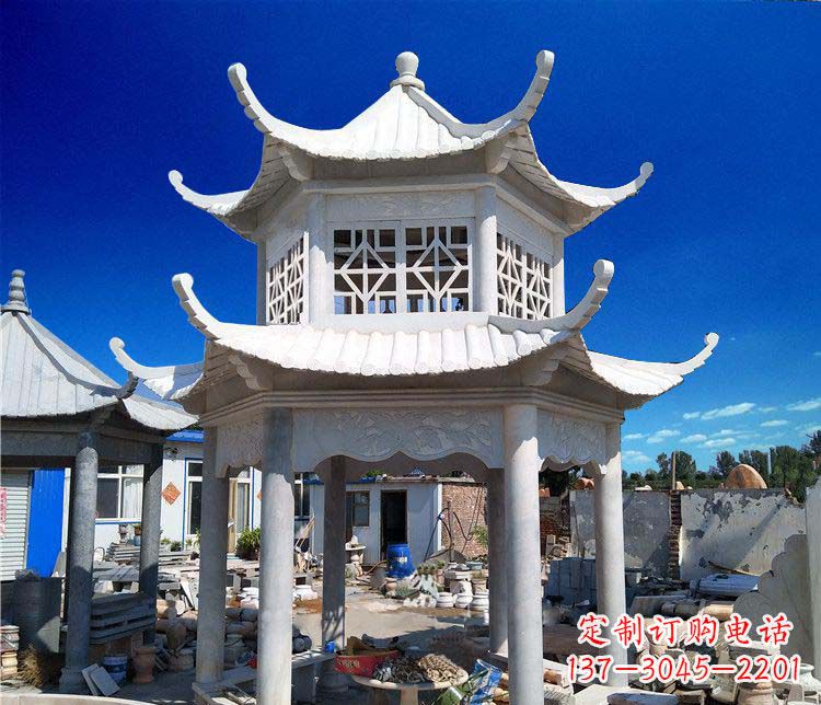 周口大理石双层凉亭雕塑