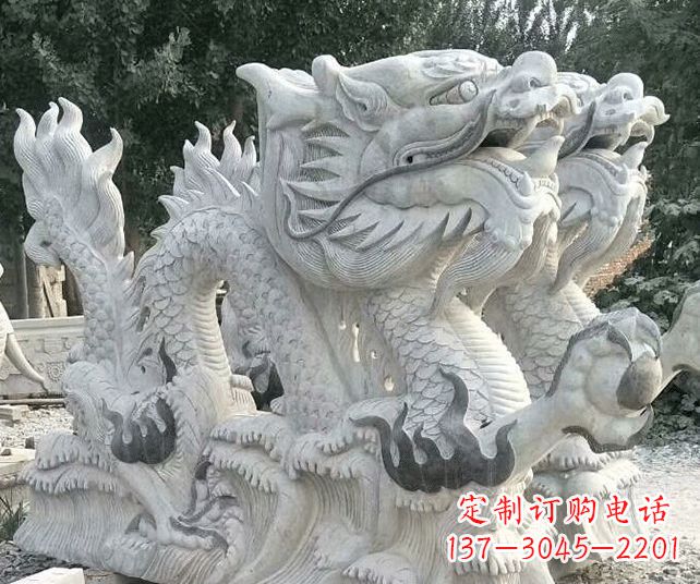 周口优雅古典大理石生肖龙雕塑