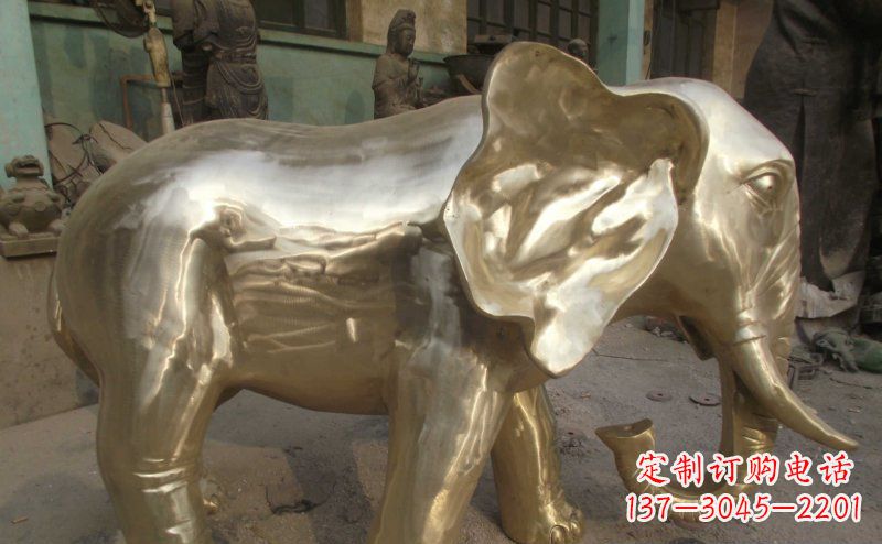 周口中领雕塑精美的大象铜雕