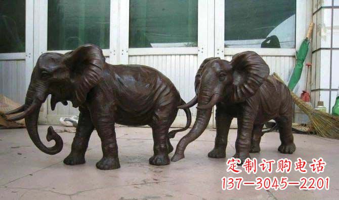 周口公园大象招财动物铜雕