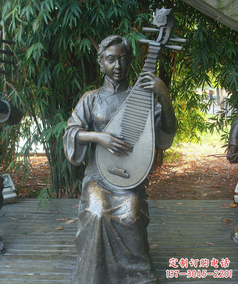周口精美绝伦的琵琶女郎铜雕