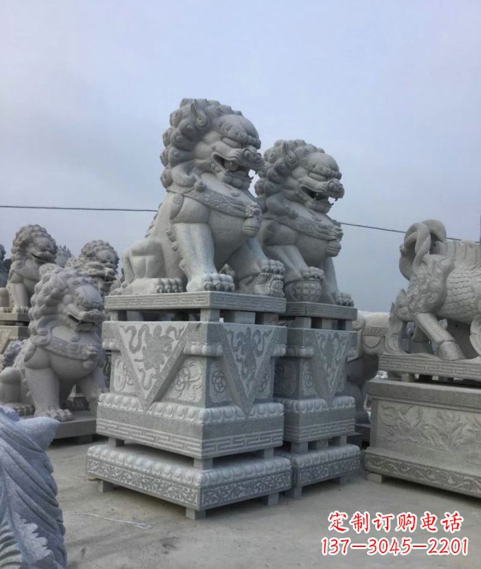 周口大理石狮子石雕