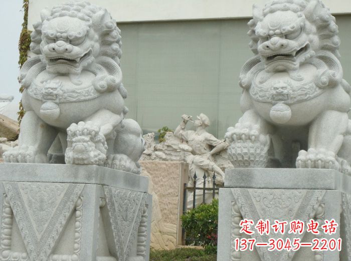周口高端大理石狮子石雕