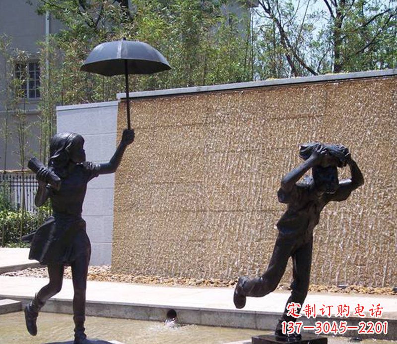 周口抗风雨小男孩铜雕