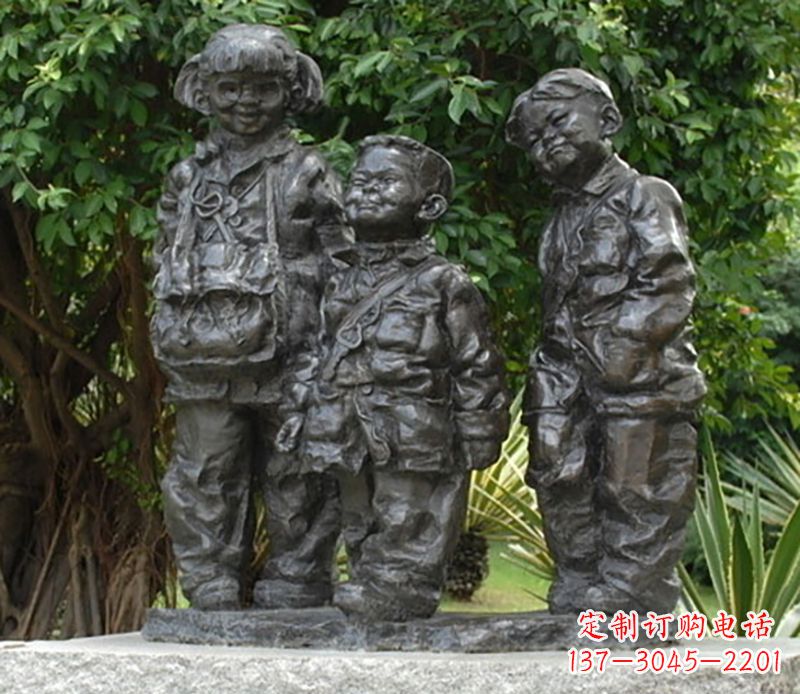 周口中领雕塑可爱儿童铜雕欣赏