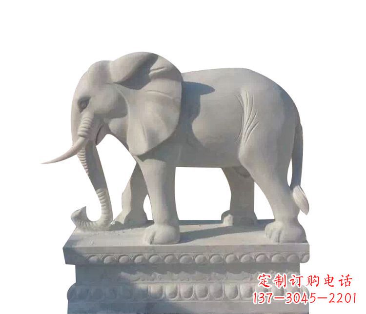 周口优质汉白玉大象动物石雕