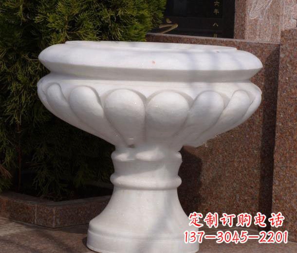 周口中领雕塑——汉白玉花盆石雕
