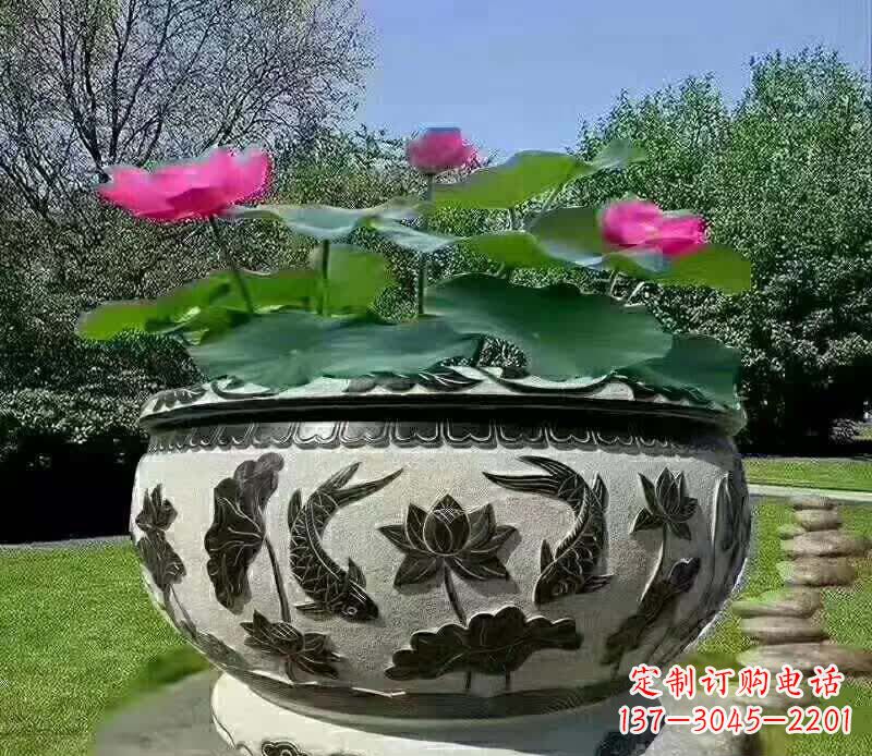 周口唯美鲤鱼水缸雕塑