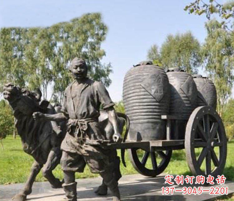 周口唯美牛车铜雕
