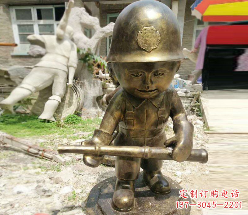 周口精致细腻的交通警察铜雕