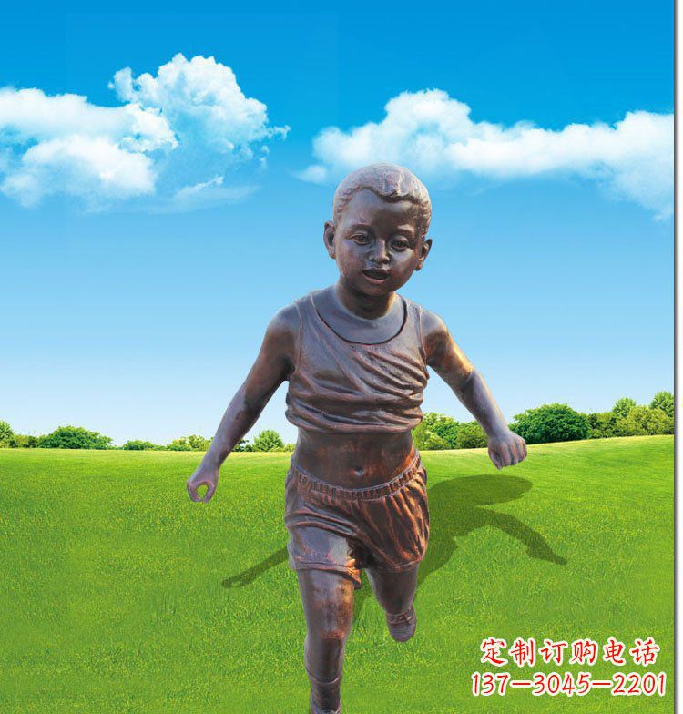 周口优雅玻璃钢仿铜儿童雕塑