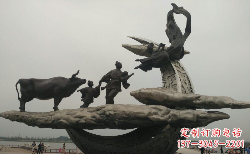周口非凡爱恋不锈钢牛郎织女雕塑