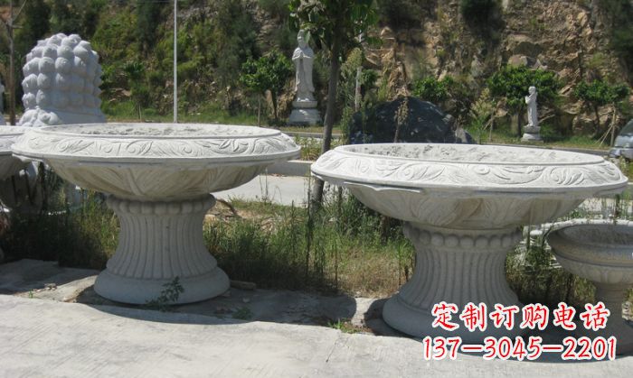 周口美轮美奂的大理石花盆雕塑