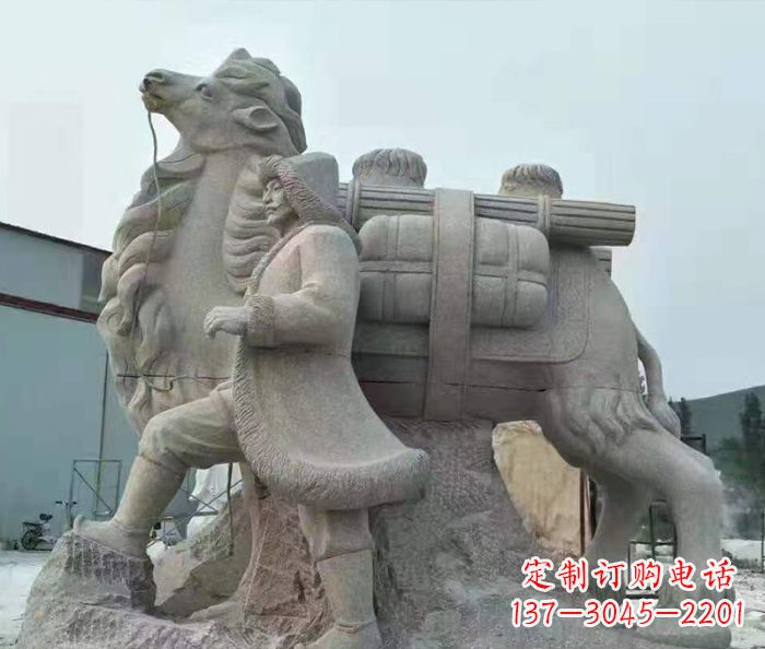 周口精致精美的大理石骆驼石雕