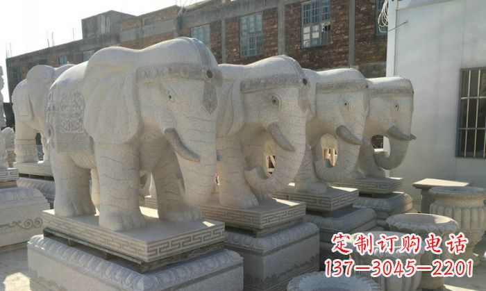 周口缅甸大理石缅甸大象雕塑