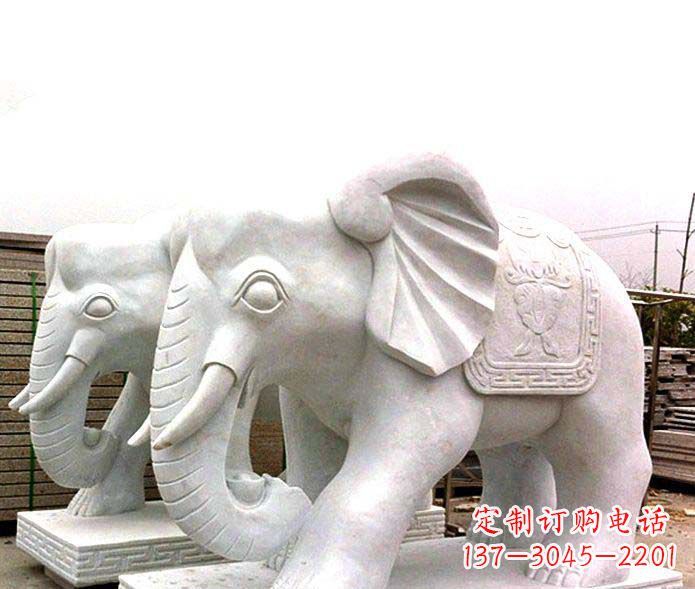 周口精致细腻的大象石雕景观雕塑