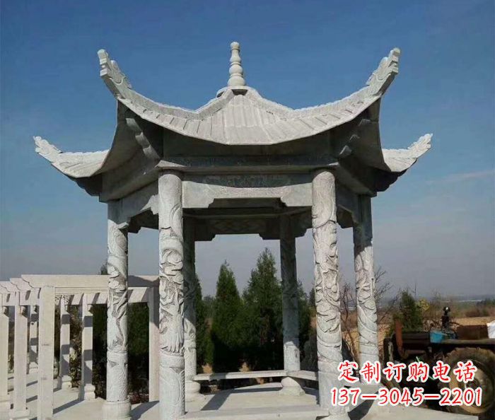 周口六角凉亭石雕精美雕塑