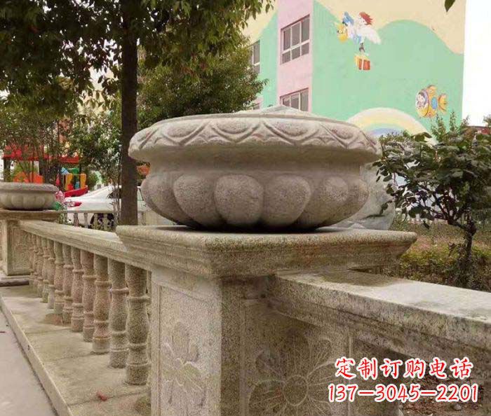 周口公园景观砂岩花盆石雕