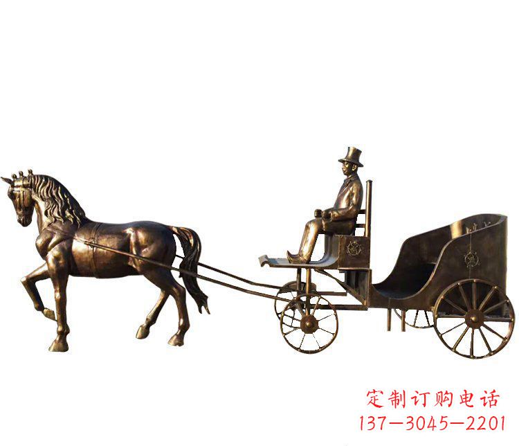 周口马车玻璃钢仿铜雕塑