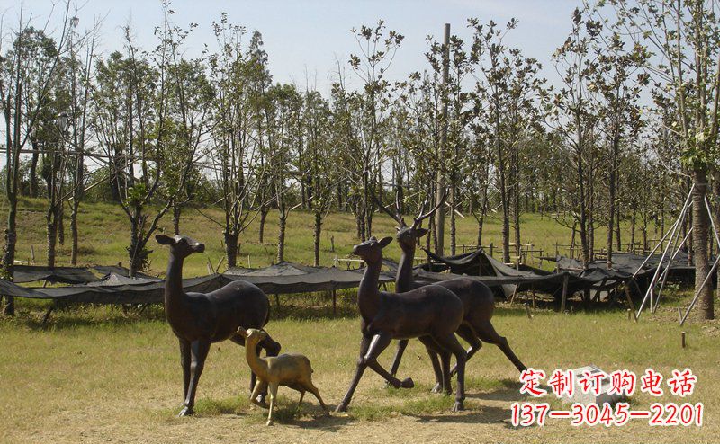 周口优雅雕塑-梅花鹿铜雕