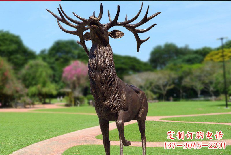 周口梅花鹿铜雕制作