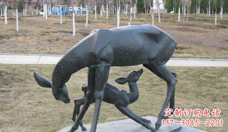 周口高档铜雕动物母子鹿