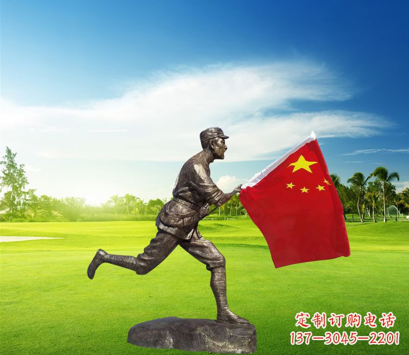 周口精美国旗铜雕