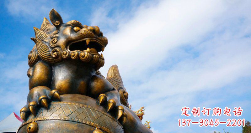 周口大型铜雕狮子景观装置