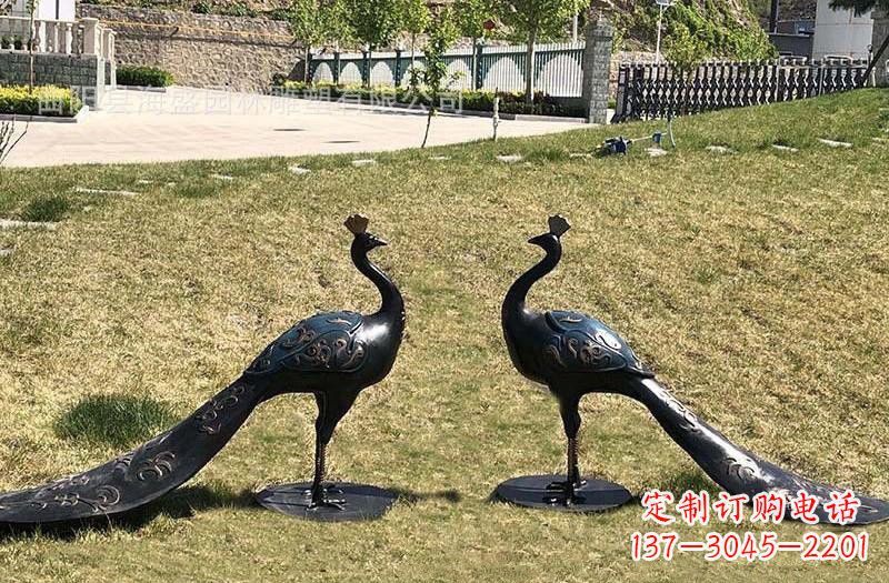 周口公园青铜孔雀雕塑