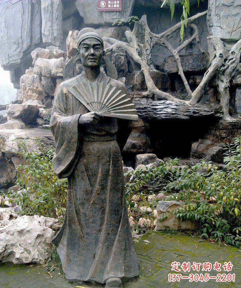 周口公园诗人杜甫古代人物铜雕