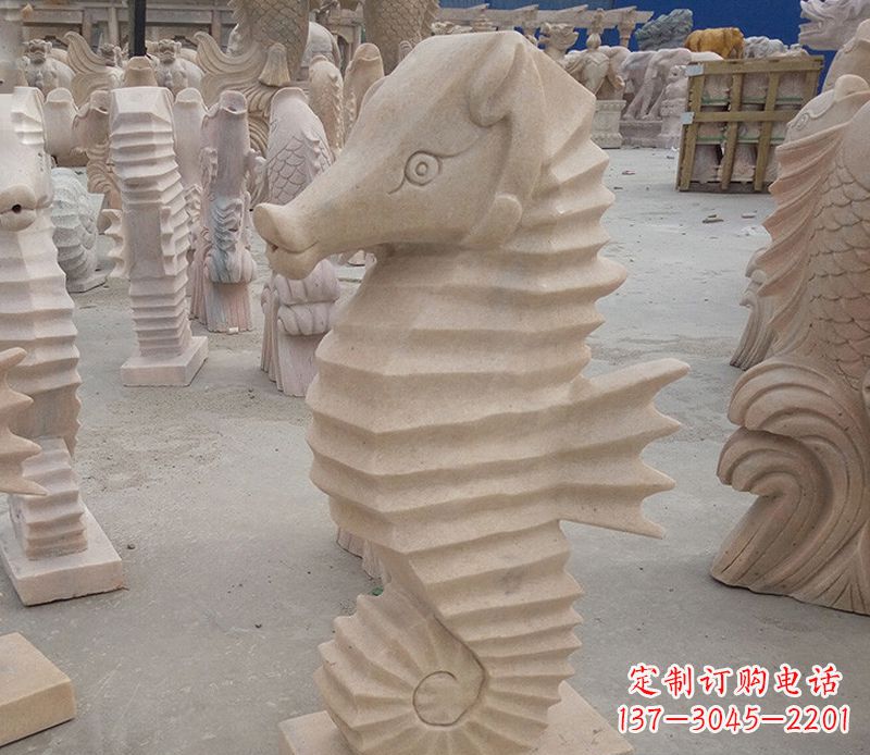 周口海马石雕塑——精美的艺术美学
