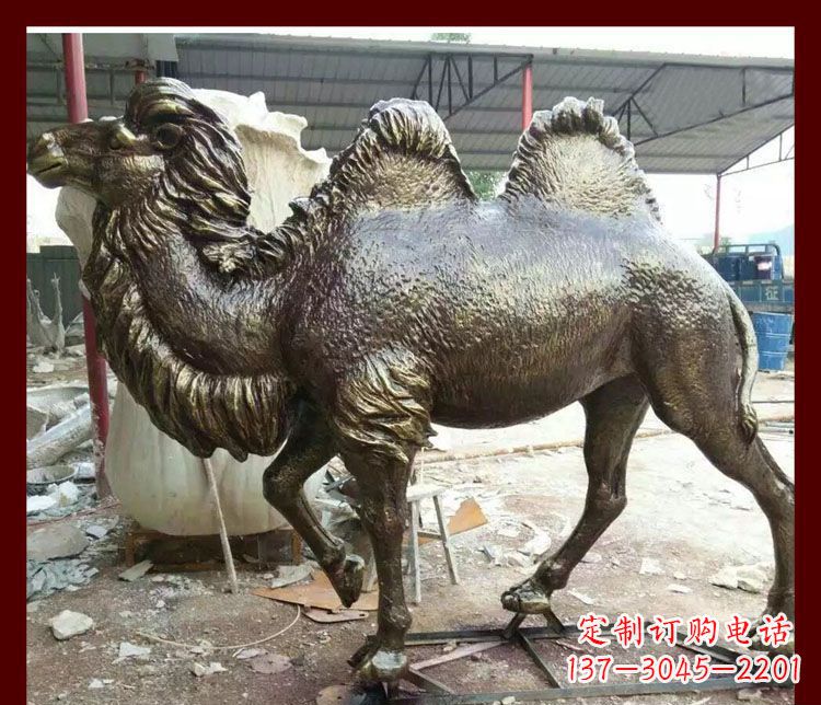 周口双峰骆驼铜雕塑,精美绝伦