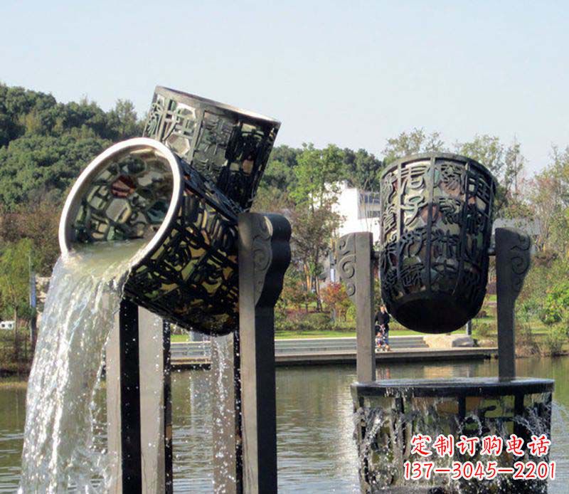 周口精美的铜制公园水缸喷泉雕塑