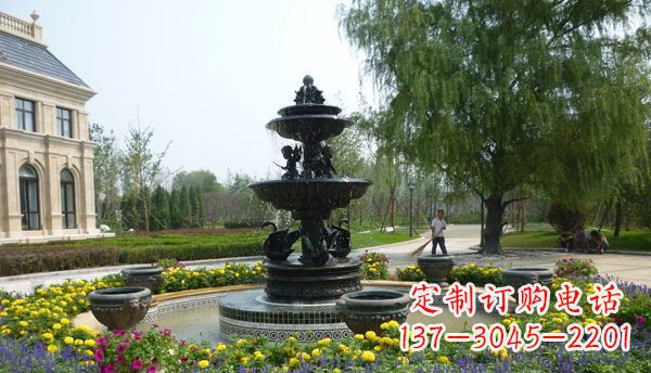 周口公园天鹅喷泉铜雕