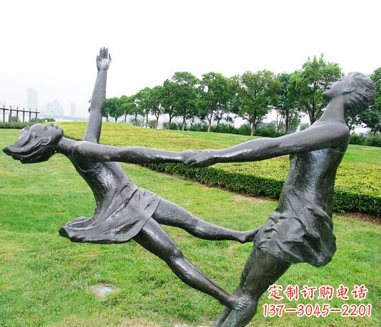 周口中领雕塑定制风姿绰约的女孩铜雕