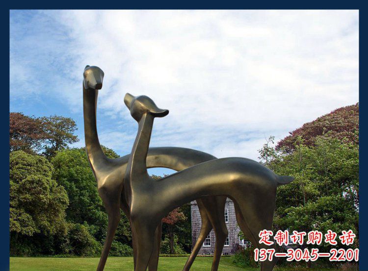 周口 优雅铜鹿风格雕塑