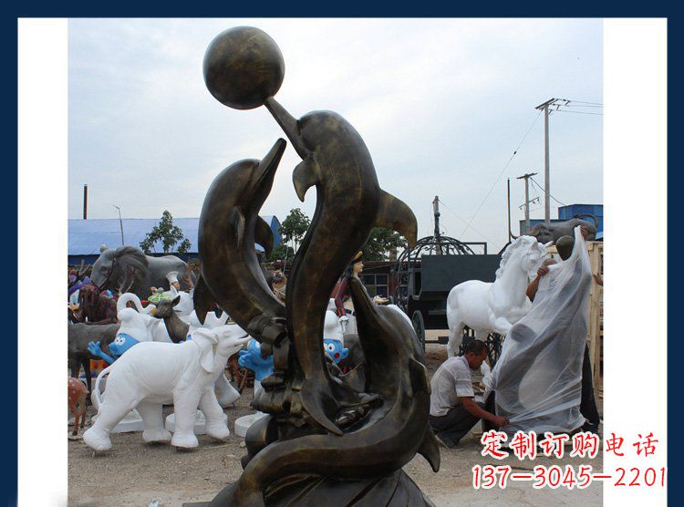 周口铜质海豚造型雕塑
