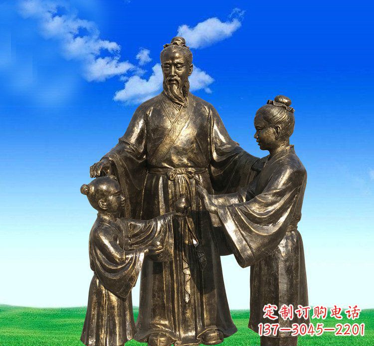 周口铜雕艺术精美人物雕塑——孔融让梨