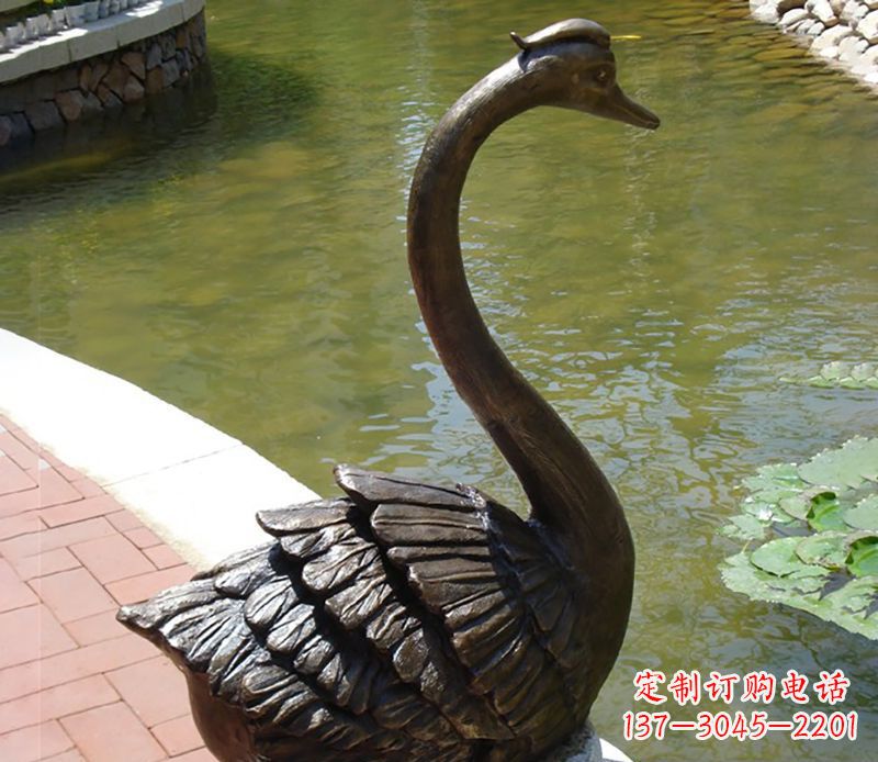 周口公园装饰铜天鹅喷泉雕塑