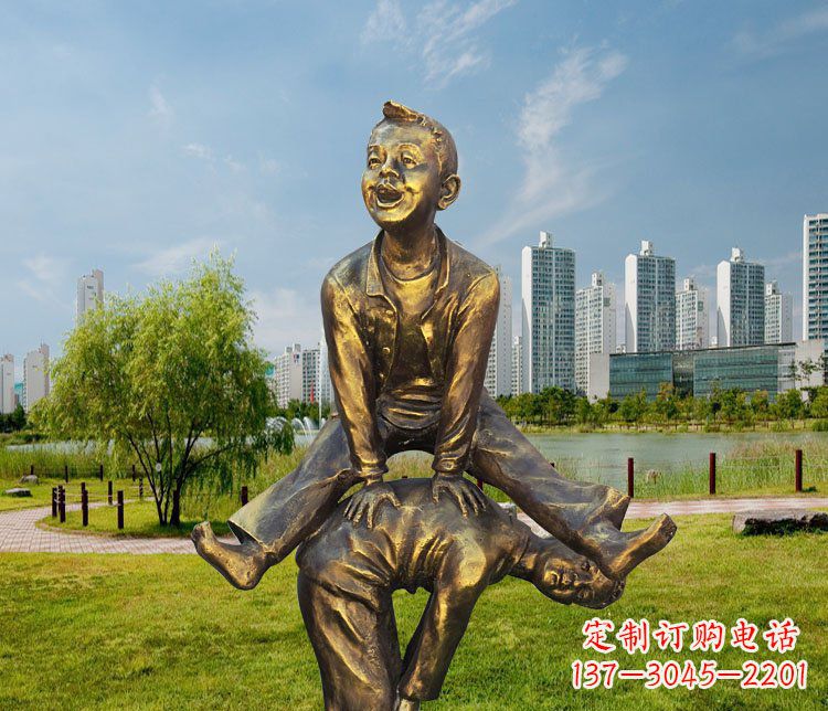 周口中领雕塑铜质经典跳马蹲人雕塑