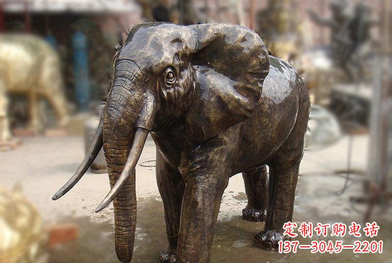 周口优雅而典雅的铜质大象雕塑