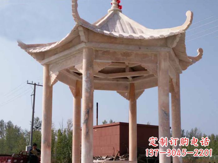 周口红六角凉亭雕塑
