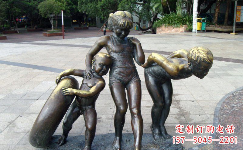 周口浪漫情怀小孩铜雕