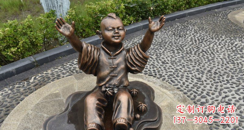 周口精致雕塑,匠心创造——小男孩铜雕