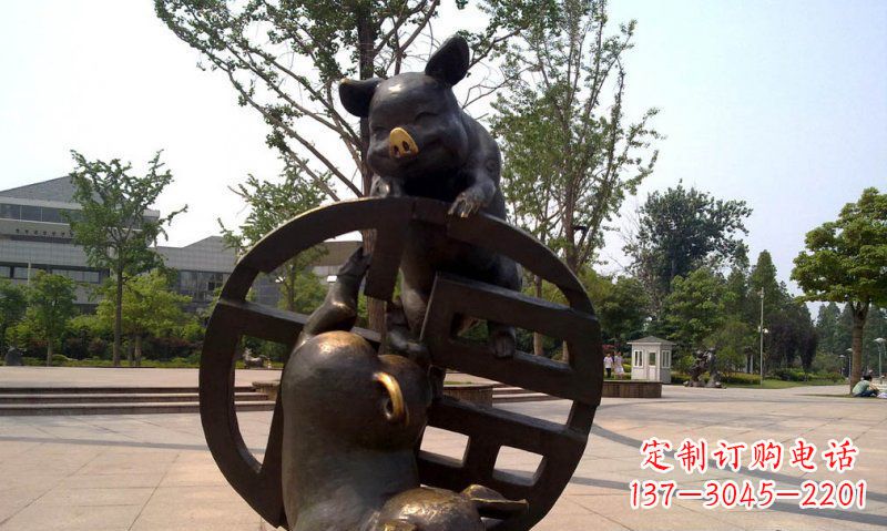周口优雅而富有表现力的动物铜雕