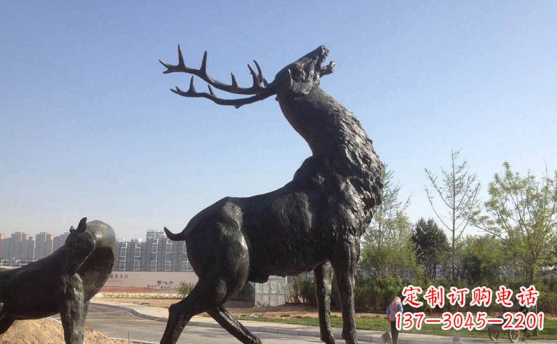 周口驯鹿精美铜雕