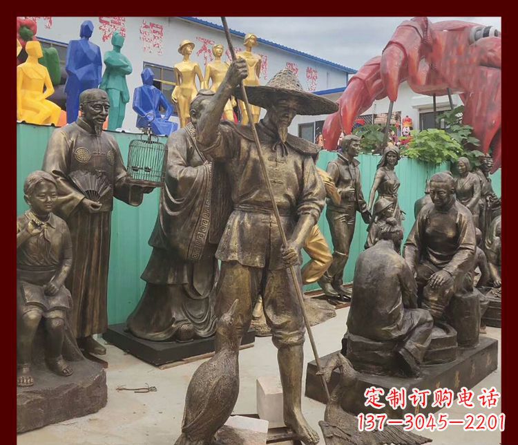 周口新中式鸬鹚铜雕塑